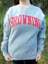 Load image into Gallery viewer, Russell Browning Athletic Sweatshirt S Gray &amp; Red