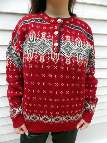 Vintage L.L. Bean Nordic Holiday Sweater Large