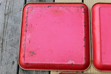 Load image into Gallery viewer, 3 Vintage MAXEY Mid-Century Peacock Trays Tray Metal Cocktail Snack