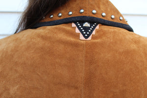 Vintage Western Studded Cropped Leather Jacket L